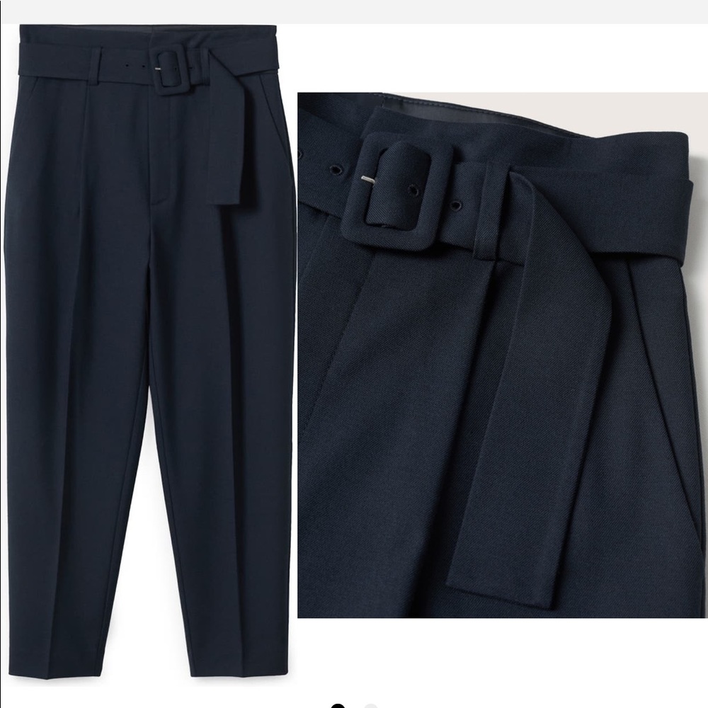 Mango navy blue trouser